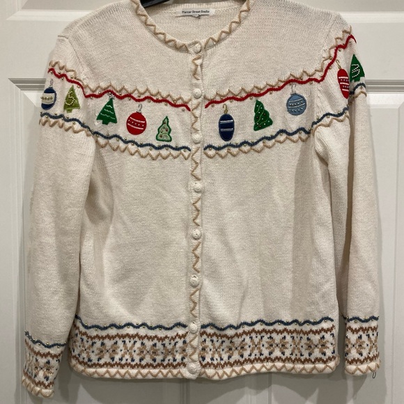 Cute Ugly Christmas Sweater / Christmas Cardigan measure women’s Large - Picture 1 of 15